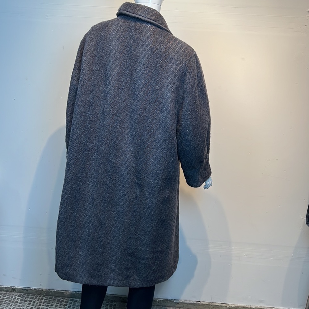 Woman’s Vtg Wool Grey Puffy Sleeves Size 2X Coat - Picture 9 of 14